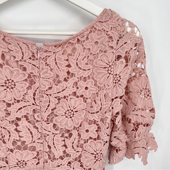 NWOT BB Dakota Did It My Way‎ Puff Sleeve Lace Midi Dress Sz 4 - Picture 7 of 12